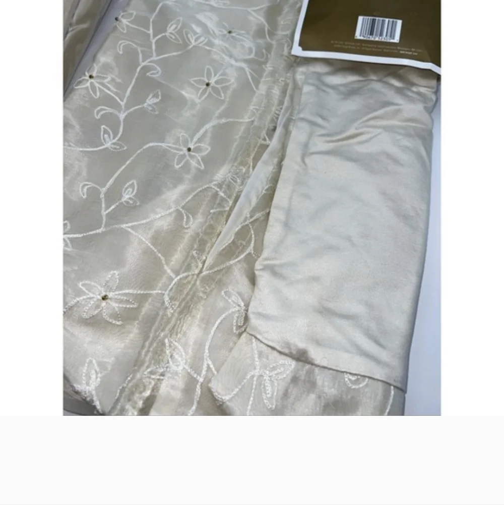 Chair Slip Cover Elegant Cream Floral Embroidered Beaded